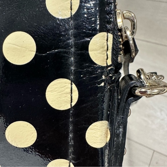 Kate Spade Black & Ivory Patent Polka Dot Crossbody Bag - Picture 8 of 11